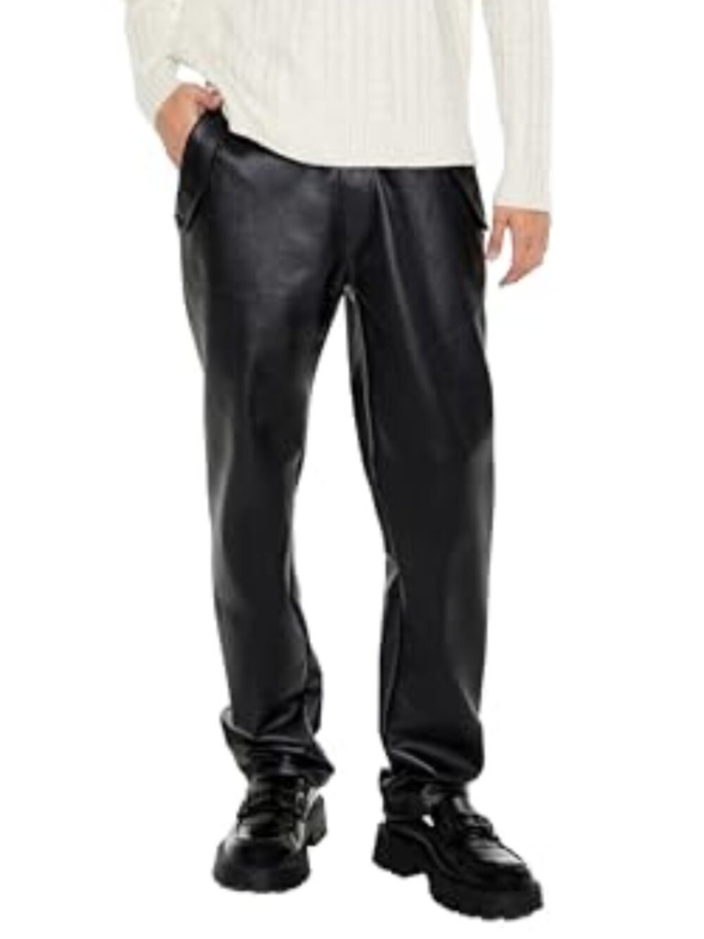 Forever 21 Men's Black Coated Corduroy Slim Fit Pants SZ 29